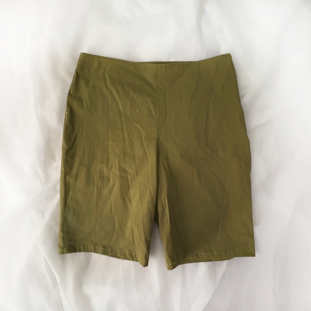 INC International Concepts Womens Sz 8 Olive Green Pull On Shorts